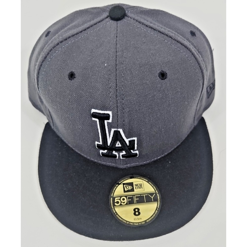 Los Angeles Dodgers New Era 59FIFTY Fitted Hat Gray black size- 8